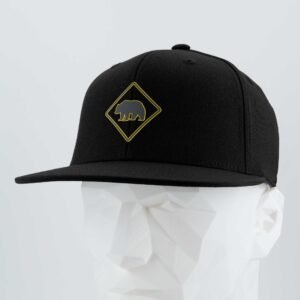 Bear Crossing Sign (Silicone) - Flexfit® Premium Fitted Cap