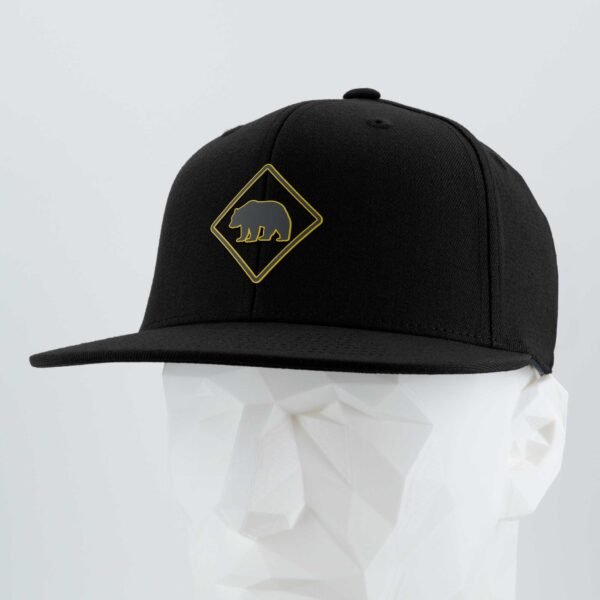 Bear Crossing Sign (Silicone) - Flexfit® Premium Fitted Cap