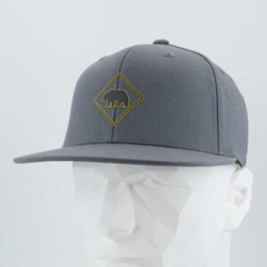 Bear Crossing Sign (Silicone) - Flexfit® Premium Fitted Cap - Image 6