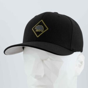 Bear Crossing Sign (Silicone) - Flexfit® Premium Wool Blend Cap - Image 6