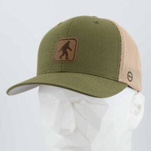 Bigfoot Trail Sign (Leather) - Flexfit® Mesh Trucker Cap - Image 5