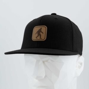 Bigfoot Trail Sign (Leather) - Flexfit® Premium Fitted Cap - Image 6