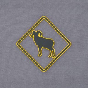 Bighorn Sheep Crossing Sign (Silicone) - Flexfit® Premium Fitted Cap - Image 3