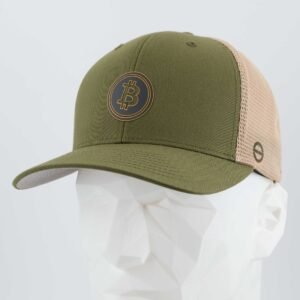Bitcoin Silhouette (Silicone) - Flexfit® Mesh Trucker Cap - Image 5