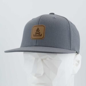 Campfire Trail Sign (Leather) - Flexfit® Premium Fitted Cap