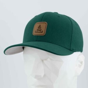Campfire Trail Sign (Leather) - Flexfit® Premium Wool Blend Cap - Image 12