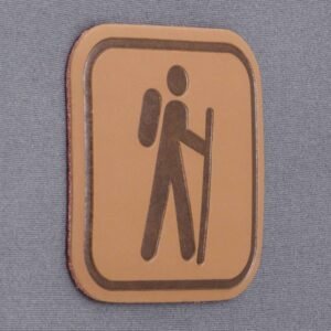 Hiker Trail Sign (Leather) - Mesh Trucker Cap - Image 2