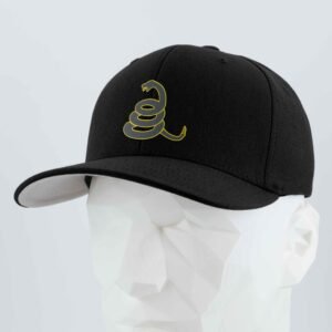 Coiled Rattlesnake Silhouette (Silicone) - Flexfit® Premium Wool Blend Cap - Image 6