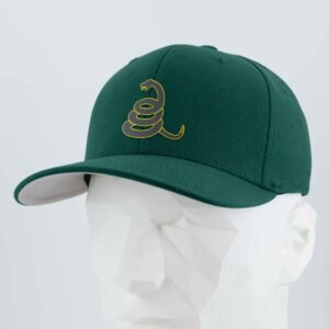 Coiled Rattlesnake Silhouette (Silicone) - Flexfit® Premium Wool Blend Cap - Image 12
