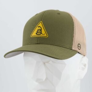 Rattlesnake Warning Sign (Silicone) - Flexfit® Mesh Trucker Cap - Image 6