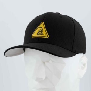Rattlesnake Warning Sign (Silicone) - Flexfit® Premium Wool Blend Cap