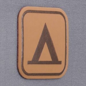 Tent Camping Trail Sign (Leather) - Flexfit® Premium Fitted Cap - Image 2