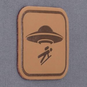 UFO Area Trail Sign (Leather) - Flexfit® Premium Wool Blend Cap - Image 2